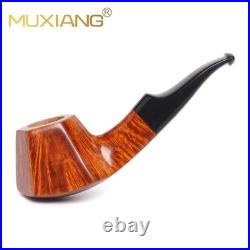 MUXIANG Briar Volcano Pipe 9mm Smooth Wooden Freehand Tobacco Pipe Vulcanit Stem