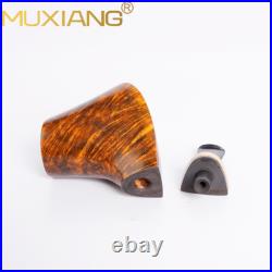 MUXIANG Briar Volcano Tobacco Pipe Wooden Smooth Pocket Smoking Pipe Ebonit Stem