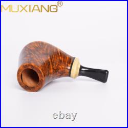 MUXIANG Briar Volcano Tobacco Pipe Wooden Smooth Pocket Smoking Pipe Ebonit Stem