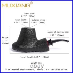 MUXIANG Briar Vulcano Pipe Sandblasted Wooden Freehand Tobacco Pipe With Burl