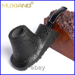 MUXIANG Briar Vulcano Pipe Sandblasted Wooden Freehand Tobacco Pipe With Burl