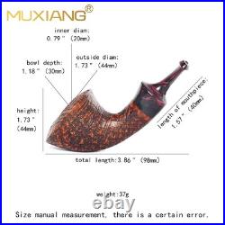 MUXIANG Briar Wood Horn Pipe Handmade Sandblasted Tobacco Pipe Small Pipe Ebonit
