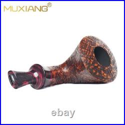 MUXIANG Briar Wood Horn Pipe Handmade Sandblasted Tobacco Pipe Small Pipe Ebonit