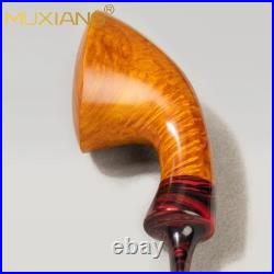 MUXIANG Briar Wood Horn Pipe Handmade Smooth Tobacco Pipe Small Pipe Ebonit Stem
