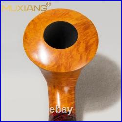 MUXIANG Briar Wood Horn Pipe Handmade Smooth Tobacco Pipe Small Pipe Ebonit Stem
