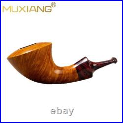MUXIANG Briar Wood Horn Pipe Handmade Smooth Tobacco Pipe Small Pipe Ebonit Stem