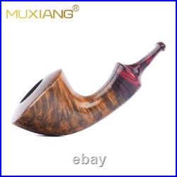 MUXIANG Briar Wood Horn Pipe Handmade Smooth Tobacco Smoking Pipe Freehand Pipe