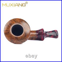 MUXIANG Briar Wood Horn Pipe Handmade Smooth Tobacco Smoking Pipe Freehand Pipe