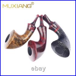 MUXIANG Briar Wood Horn Pipe Handmade Smooth Tobacco Smoking Pipe Freehand Pipe