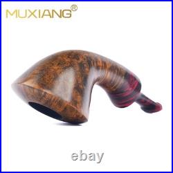 MUXIANG Briar Wood Horn Pipe Handmade Smooth Tobacco Smoking Pipe Freehand Pipe