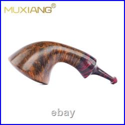 MUXIANG Briar Wood Horn Pipe Handmade Smooth Tobacco Smoking Pipe Freehand Pipe