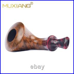 MUXIANG Briar Wood Horn Pipe Handmade Smooth Tobacco Smoking Pipe Freehand Pipe
