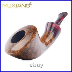 MUXIANG Briar Wood Horn Pipe Handmade Smooth Tobacco Smoking Pipe Freehand Pipe