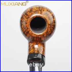 MUXIANG Briar Wooden Apple Pipe Small Pocket Tobacco Pipe Burl Cumberland Stem