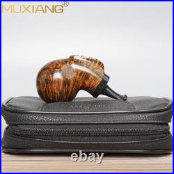 MUXIANG Briar Wooden Apple Pipe Small Pocket Tobacco Pipe Burl Cumberland Stem