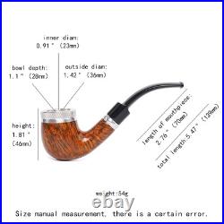 MUXIANG Briar Wooden Cigar Pipe 9mm Smooth Billiard Tobacco Pipe Fit 52-58 Ring