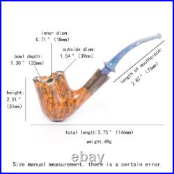 MUXIANG Briar Wooden Freehand Pipe Smooth Tobacco Smoking Pipe Bent Ebonite Stem
