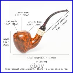 MUXIANG Briar Wooden Freehand Pipe Smooth Tobacco Smoking Pipe Horn Ring Ebonite