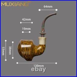 MUXIANG Briar Wooden Freehand Pipe Vulcanite Stem Smooth Tobacco Smoking Pipe