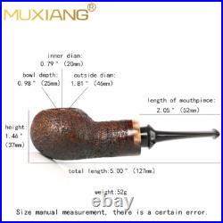 MUXIANG Briar Wooden Freehand Tobacco Pipe Sandblasted Smoking Pipe Ebonite Stem