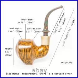 MUXIANG Briar Wooden Freehand Tobacco Pipe Vulcanite Stem Smooth Pipe Contrast