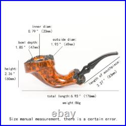 MUXIANG Briar Wooden Horn Pipe Handmade Wooden Tobacco Pipe Bent Ebonite Stem
