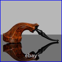 MUXIANG Briar Wooden Horn Pipe Handmade Wooden Tobacco Smoking Pipe Burl Ebonite