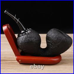 MUXIANG Briar Wooden Smoking Tobacco Pipe Handmade Calabash Shape Freehand Style