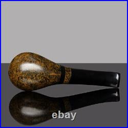 MUXIANG Briar Wooden Tobacco Pipe Ebonite Stem Smooth Volcano Freehand Pipe