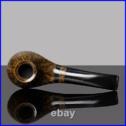 MUXIANG Briar Wooden Tobacco Pipe Ebonite Stem Smooth Volcano Freehand Pipe