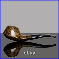 MUXIANG Briar Wooden Tobacco Pipe Ebonite Stem Smooth Volcano Freehand Pipe