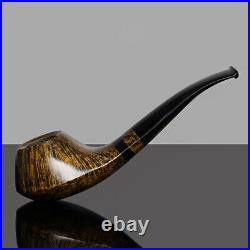 MUXIANG Briar Wooden Tobacco Pipe Ebonite Stem Smooth Volcano Freehand Pipe