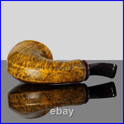 MUXIANG Briar Wooden Tobacco Pipe Smooth Freehand Pipe Ebonite Stem Horn Ring