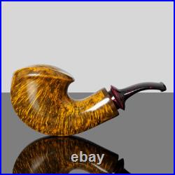 MUXIANG Briar Wooden Tobacco Pipe Smooth Freehand Pipe Ebonite Stem Horn Ring