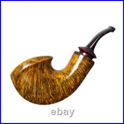 MUXIANG Briar Wooden Tobacco Pipe Smooth Freehand Pipe Ebonite Stem Horn Ring