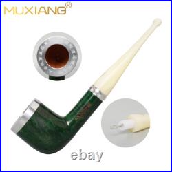 MUXIANG Briar Wooden Tobacco Pipe Smooth Honey Bowl Pipe Straight Billiard Pipe