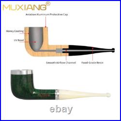 MUXIANG Briar Wooden Tobacco Pipe Smooth Honey Bowl Pipe Straight Billiard Pipe