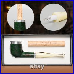 MUXIANG Briar Wooden Tobacco Pipe Smooth Honey Bowl Pipe Straight Billiard Pipe