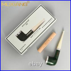 MUXIANG Briar Wooden Tobacco Pipe Smooth Honey Bowl Pipe Straight Billiard Pipe