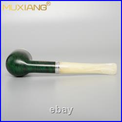 MUXIANG Briar Wooden Tobacco Pipe Smooth Honey Bowl Pipe Straight Billiard Pipe