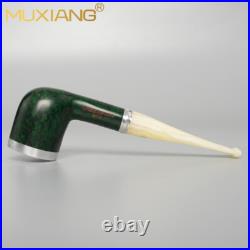 MUXIANG Briar Wooden Tobacco Pipe Smooth Honey Bowl Pipe Straight Billiard Pipe