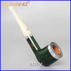 MUXIANG Briar Wooden Tobacco Pipe Smooth Honey Bowl Pipe Straight Billiard Pipe