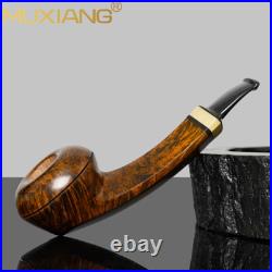 MUXIANG Briar Wooden Tomato Pipe Smooth Freehand Tobacco Pipe Vulcanite Stem