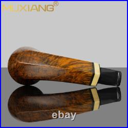 MUXIANG Briar Wooden Tomato Pipe Smooth Freehand Tobacco Pipe Vulcanite Stem