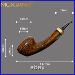 MUXIANG Briar Wooden Tomato Pipe Smooth Freehand Tobacco Pipe Vulcanite Stem