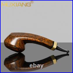 MUXIANG Briar Wooden Tomato Pipe Smooth Freehand Tobacco Pipe Vulcanite Stem