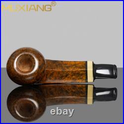 MUXIANG Briar Wooden Tomato Pipe Smooth Freehand Tobacco Pipe Vulcanite Stem