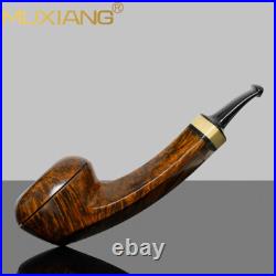 MUXIANG Briar Wooden Tomato Pipe Smooth Freehand Tobacco Pipe Vulcanite Stem