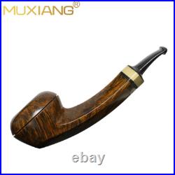 MUXIANG Briar Wooden Tomato Pipe Smooth Freehand Tobacco Pipe Vulcanite Stem