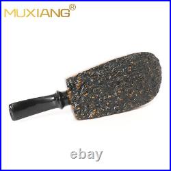MUXIANG Briar Wooden Vulcano Pipe Smooth Burl Freehand Tobacco Pipe Acrylic Stem